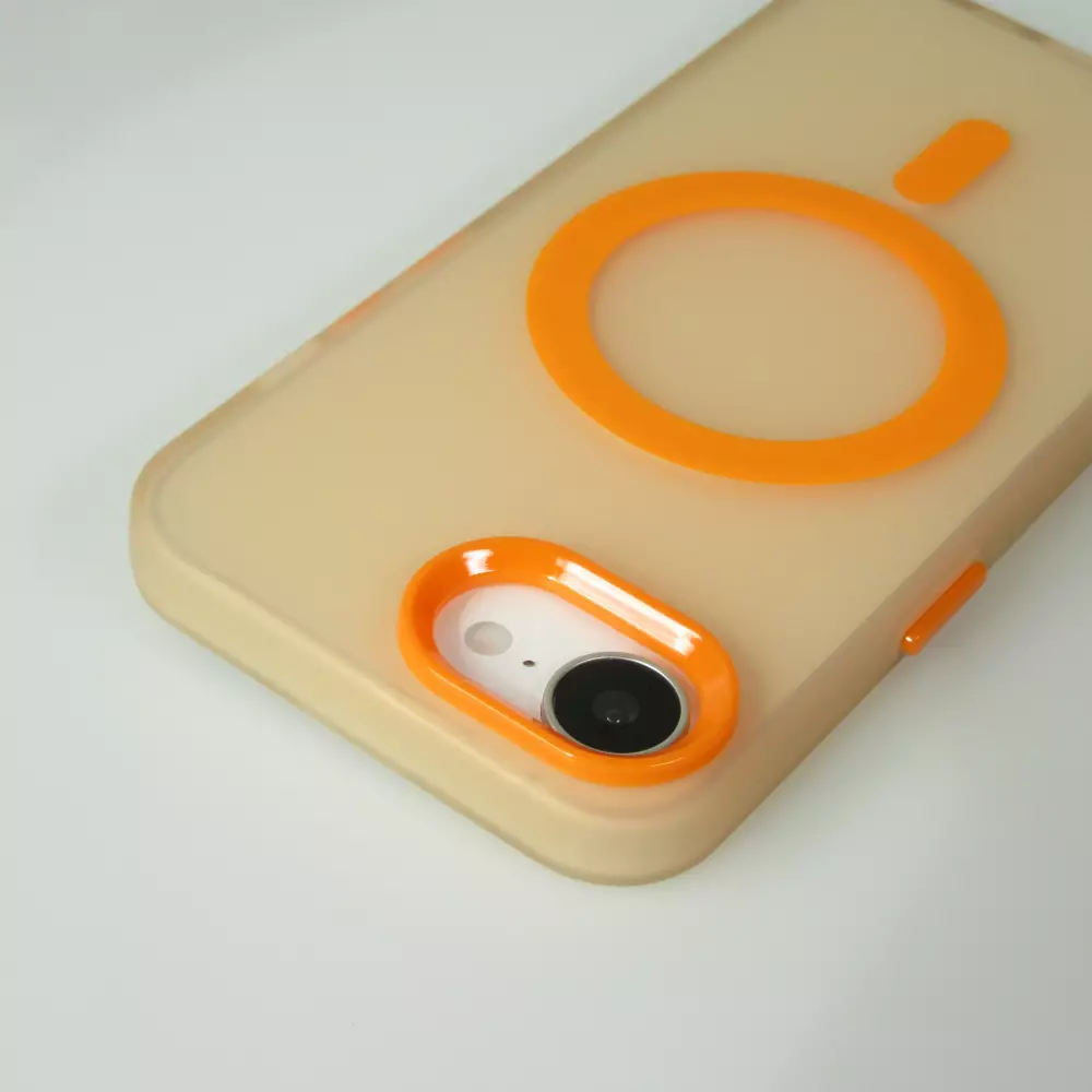 iPhone 16e Case Hülle - Jelly Color Semi-transparent mit MagSafe - Orange - Orange