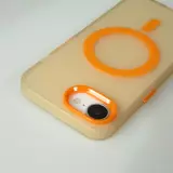 iPhone 16e Case Hülle - Jelly Color Semi-transparent mit MagSafe - Orange - Orange