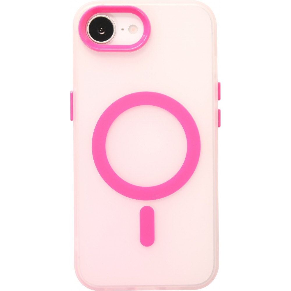 Coque iPhone 16e - Jelly Color semi-transparent avec MagSafe - Rose