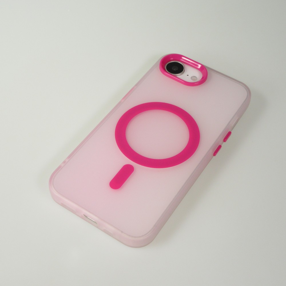 Coque iPhone 16e - Jelly Color semi-transparent avec MagSafe - Rose