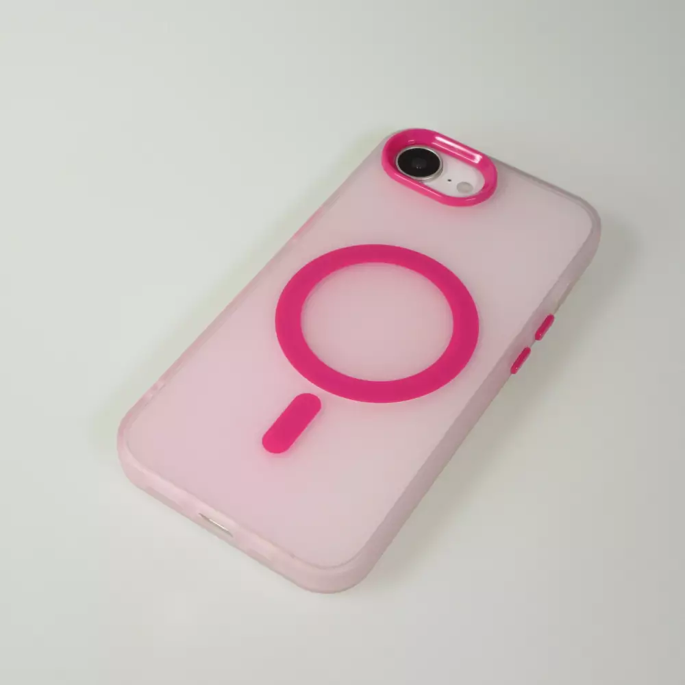 iPhone 16e Case Hülle - Jelly Color MagSafe - Semi-transparent Rosa - Rosa