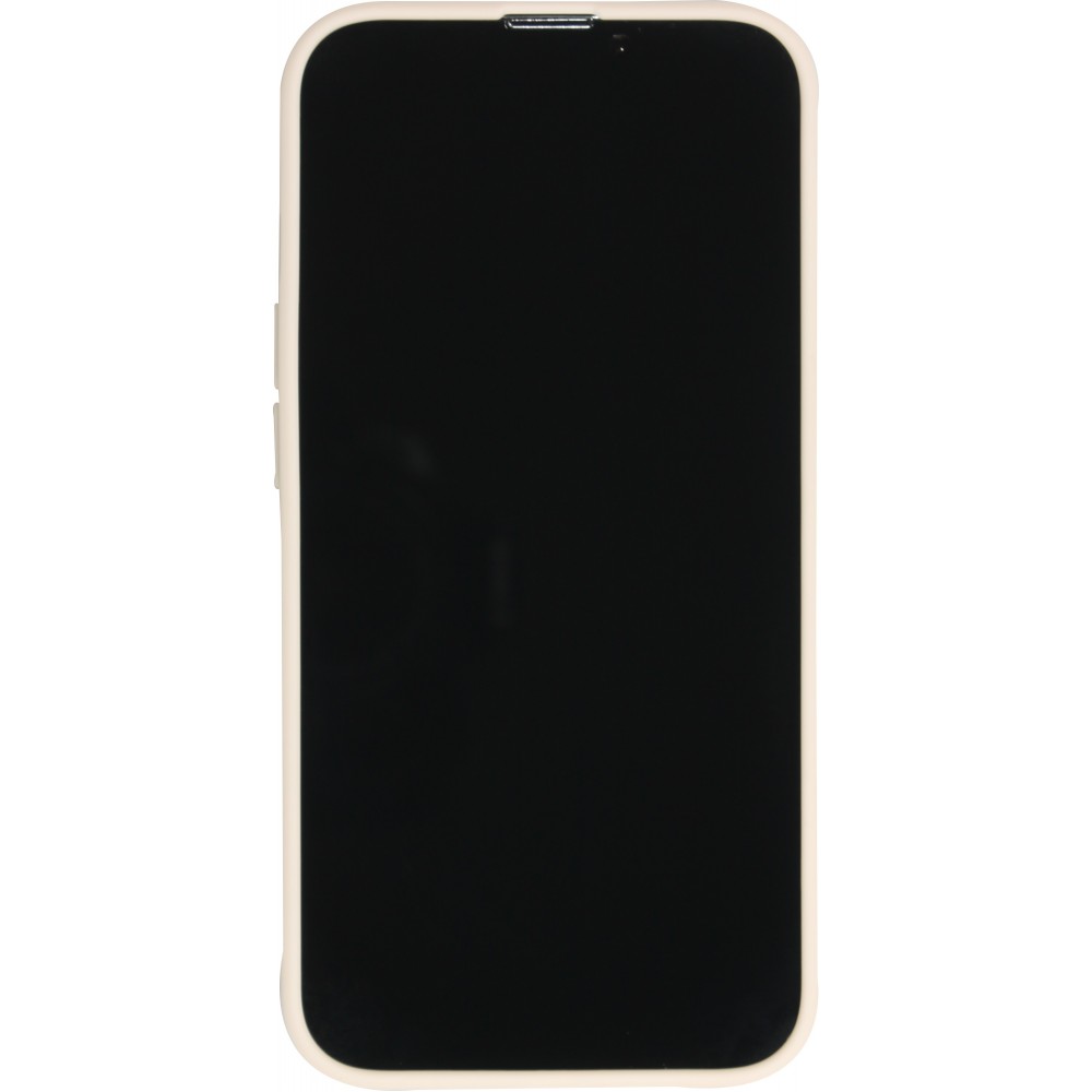Coque iPhone 16e - Silicone Mat Coeur doré - Beige