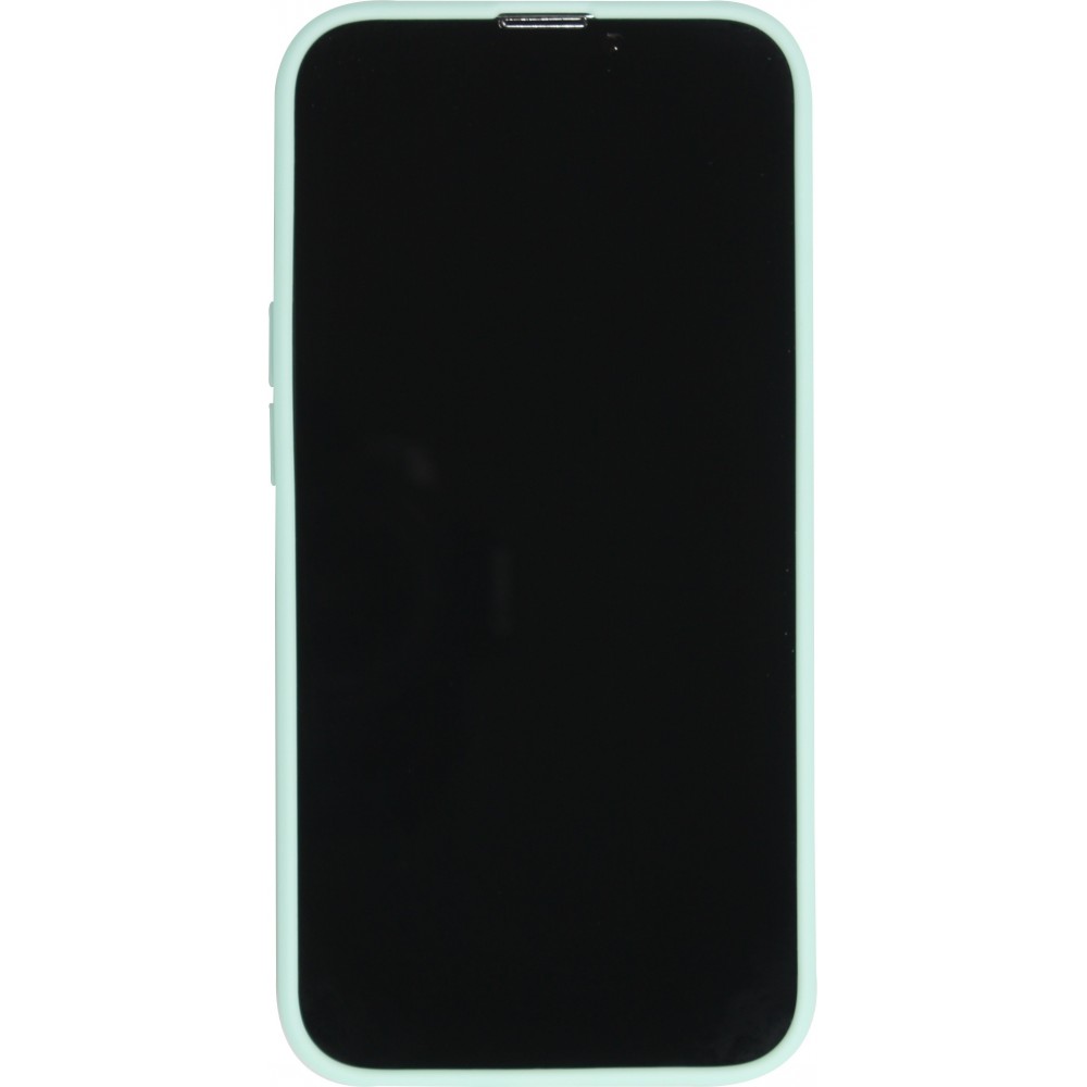 iPhone 16e Case Hülle - Silikon Mat Herz gold - Türkis