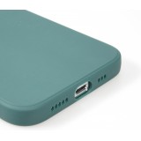 Coque iPhone 16e - Silicone Mat Coeur doré - Vert foncé