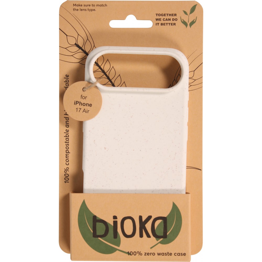 iPhone 17 Air Case Hülle - Bioka Biologisch Abbaubar Eco-Friendly Kompostierbar - Weiss