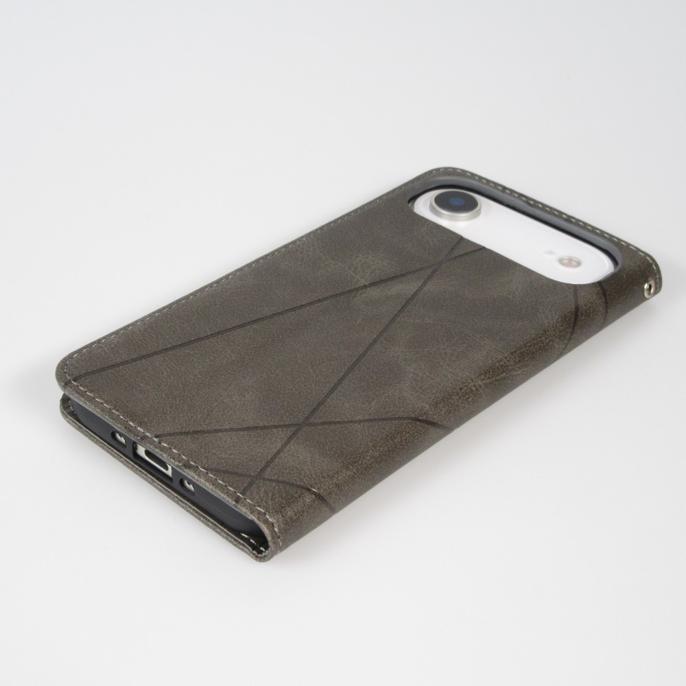 Coque iPhone 17 Air - Flip Géometrique - Gris