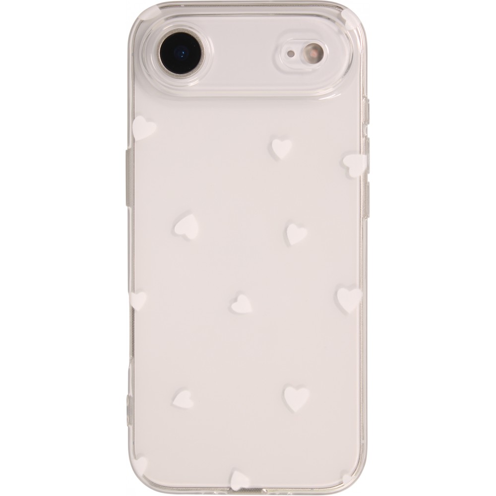 iPhone 17 Air Case Hülle - Gummi kleines Herz - Weiss