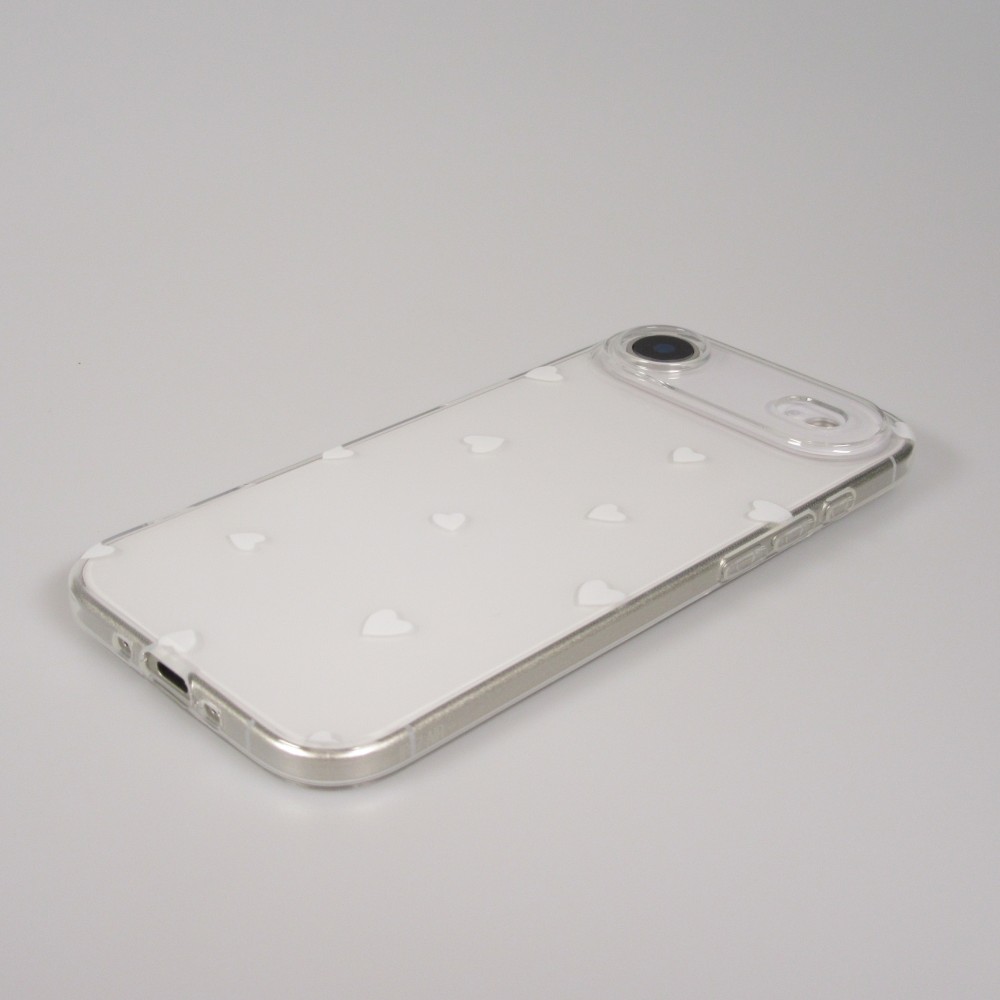 iPhone 17 Air Case Hülle - Gummi kleines Herz - Weiss