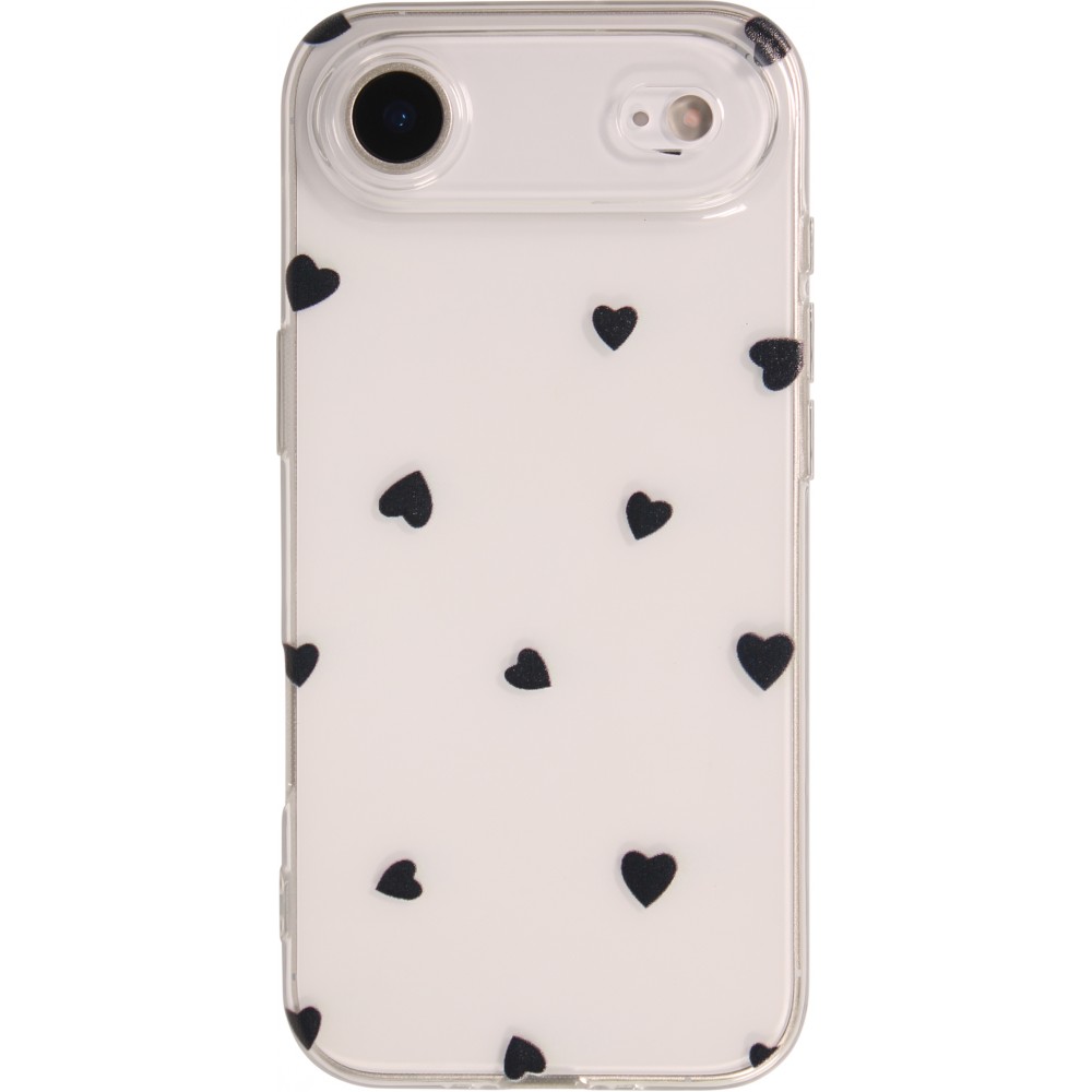 iPhone 17 Air Case Hülle - Gummi kleines Herz - Schwarz