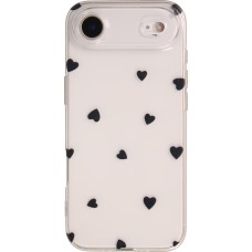 iPhone 17 Air Case Hülle - Gummi kleines Herz - Schwarz