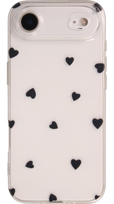 iPhone 17 Air Case Hülle - Gummi kleines Herz - Schwarz