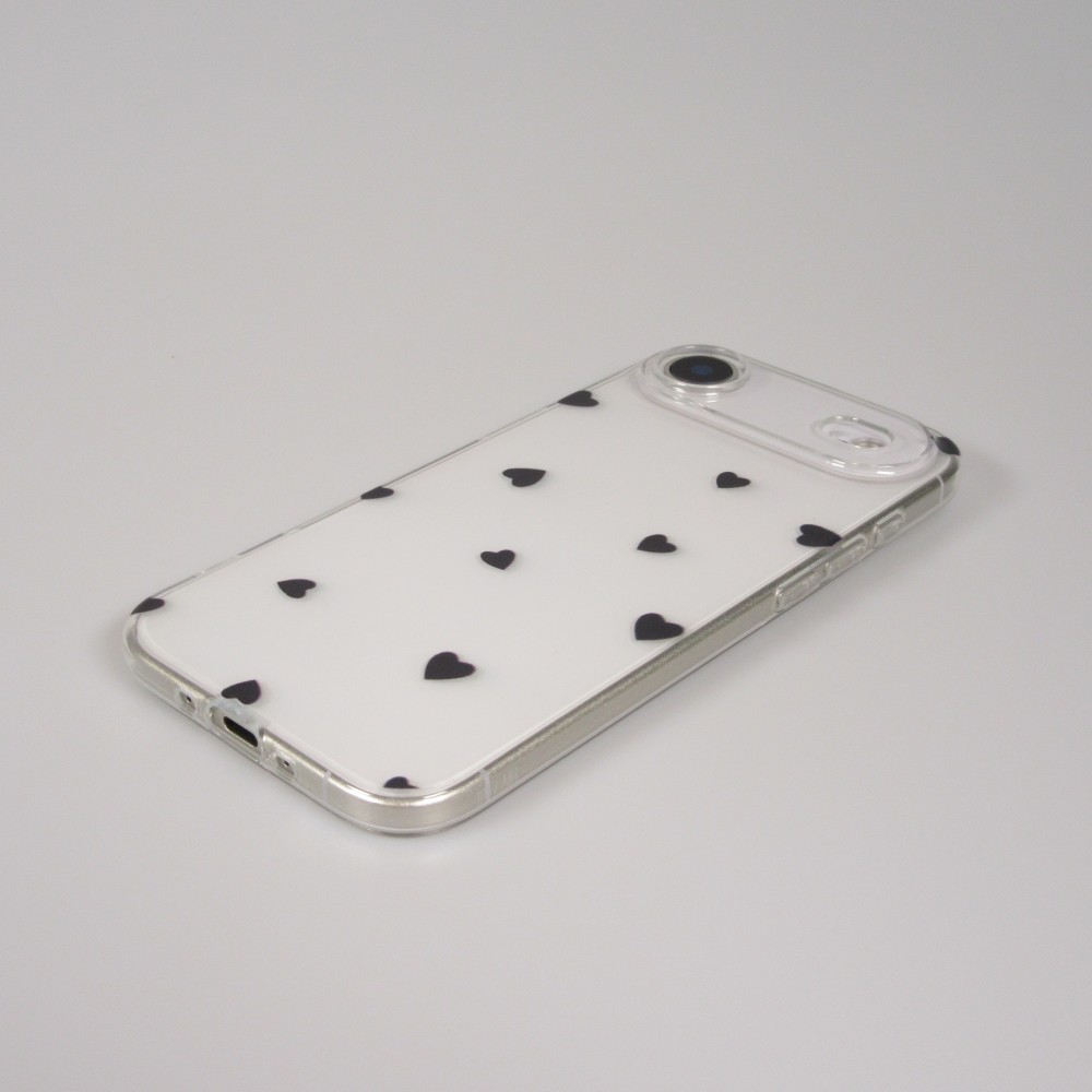 iPhone 17 Air Case Hülle - Gummi kleines Herz - Schwarz