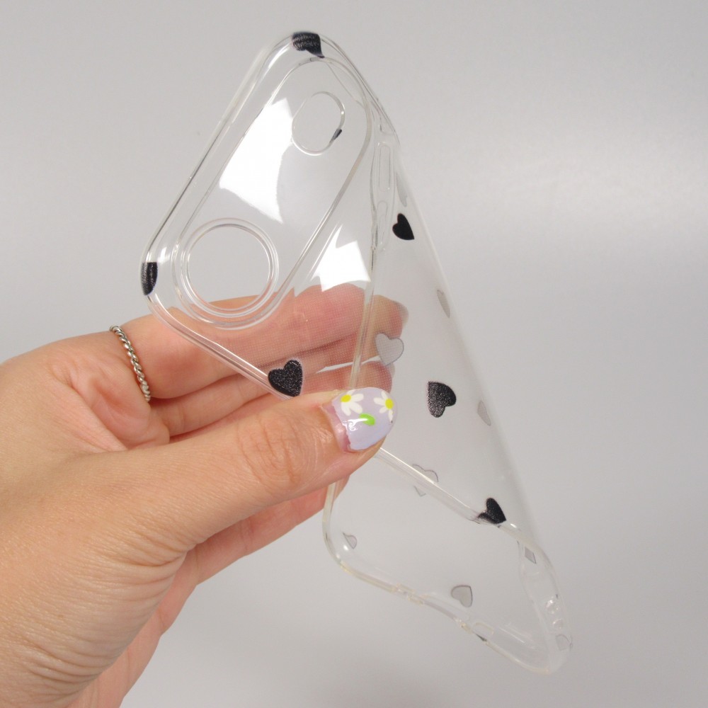 iPhone 17 Air Case Hülle - Gummi kleines Herz - Schwarz