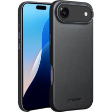 Hülle iPhone 17 Air - Qialino Echtleder (MagSafe kompatibel) - Schwarz