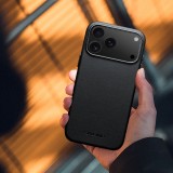 Hülle iPhone 17 Air - Qialino Echtleder (MagSafe kompatibel) - Schwarz