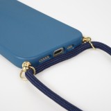iPhone 17 Case Hülle - Bio Eco-Friendly Vegan mit Handykette Necklace blau