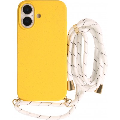 Coque iPhone 17 - Bio Eco-Friendly nature avec cordon collier jaune