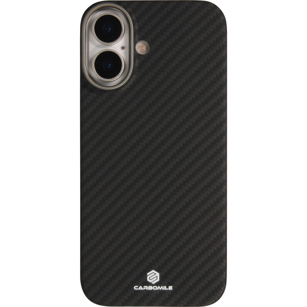 Coque iPhone 17 - Carbomile case de protection en fibre de carbone aramide véritable - Noir