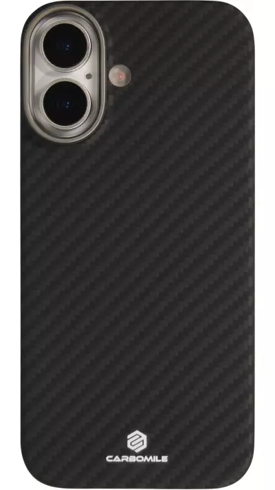 Coque iPhone 17 - Carbomile case de protection en fibre de carbone aramide véritable - Noir