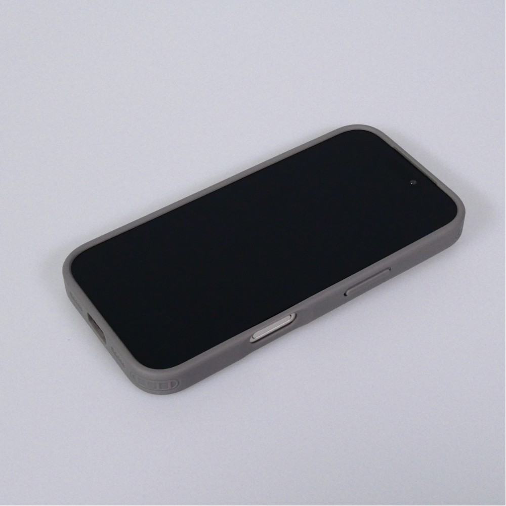Coque iPhone 17 - Design perfor&eacute; semi-transparent MagSafe avec support int&eacute;gr&eacute; et bords renforc&eacute;s en silicone - Gris