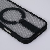 Coque iPhone 17 - Design perfor&eacute; semi-transparent MagSafe avec support int&eacute;gr&eacute; et bords renforc&eacute;s en silicone - Noir