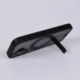 Coque iPhone 17 - Design perfor&eacute; semi-transparent MagSafe avec support int&eacute;gr&eacute; et bords renforc&eacute;s en silicone - Noir