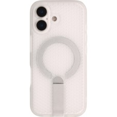 Coque iPhone 17 - Design perfor&eacute; semi-transparent MagSafe avec support int&eacute;gr&eacute; et bords renforc&eacute;s en silicone - Transparent