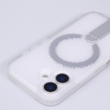 Coque iPhone 17 - Design perfor&eacute; semi-transparent MagSafe avec support int&eacute;gr&eacute; et bords renforc&eacute;s en silicone - Transparent