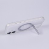 Coque iPhone 17 - Design perfor&eacute; semi-transparent MagSafe avec support int&eacute;gr&eacute; et bords renforc&eacute;s en silicone - Transparent