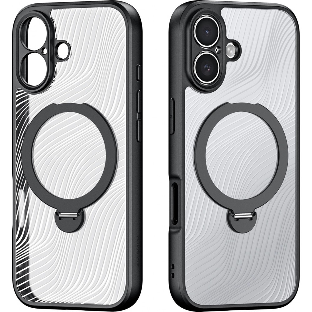 iPhone 17 Case Hülle - Dux Ducis Aimo Mag Serie mit Halterung und Magnetring - Schwarz