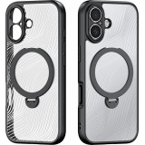 iPhone 17 Case Hülle - Dux Ducis Aimo Mag Serie mit Halterung und Magnetring - Schwarz