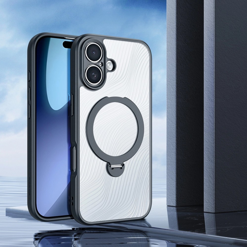 iPhone 17 Case Hülle - Dux Ducis Aimo Mag Serie mit Halterung und Magnetring - Schwarz