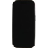 iPhone 17 Case Hülle - Holographisches Schlangenhaut-Leder-Effekt mit trendigem Glanz und stylischer schützender Kunststoffpolsterung - Schwarz