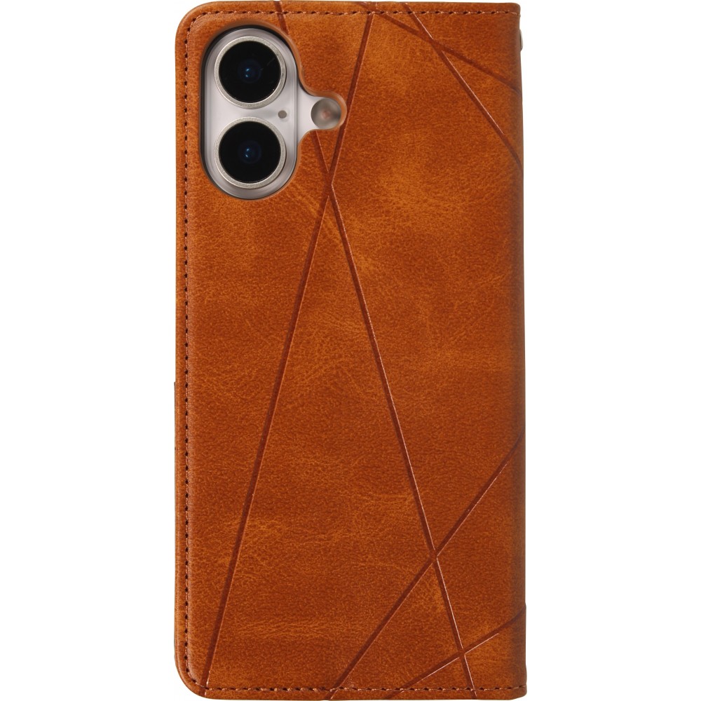 Hülle iPhone 17 - Flip Geometrisch - Hellbraun