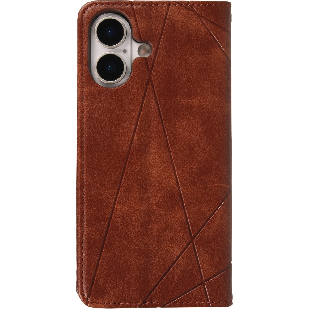 Hülle iPhone 17 - Flip Geometrisch dunkel- Braun