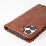Hülle iPhone 17 - Flip Geometrisch dunkel- Braun