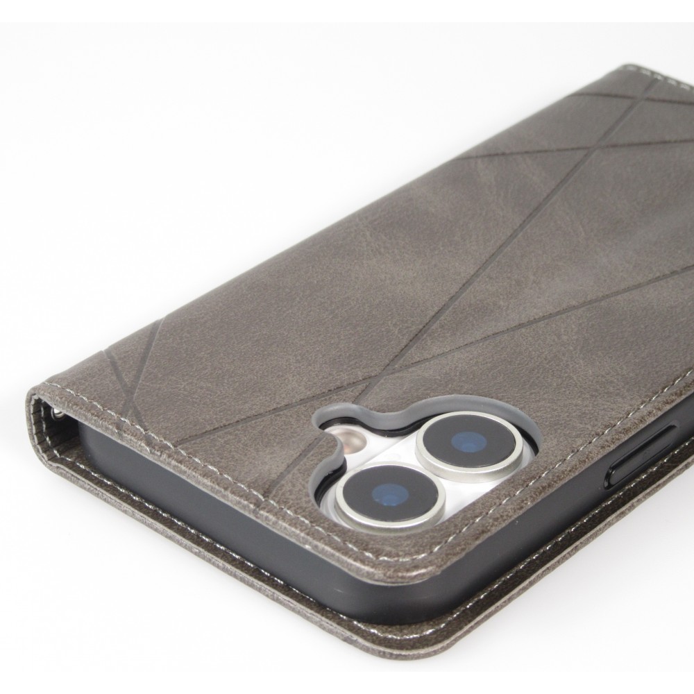 Coque iPhone 17 - Flip Géometrique - Gris