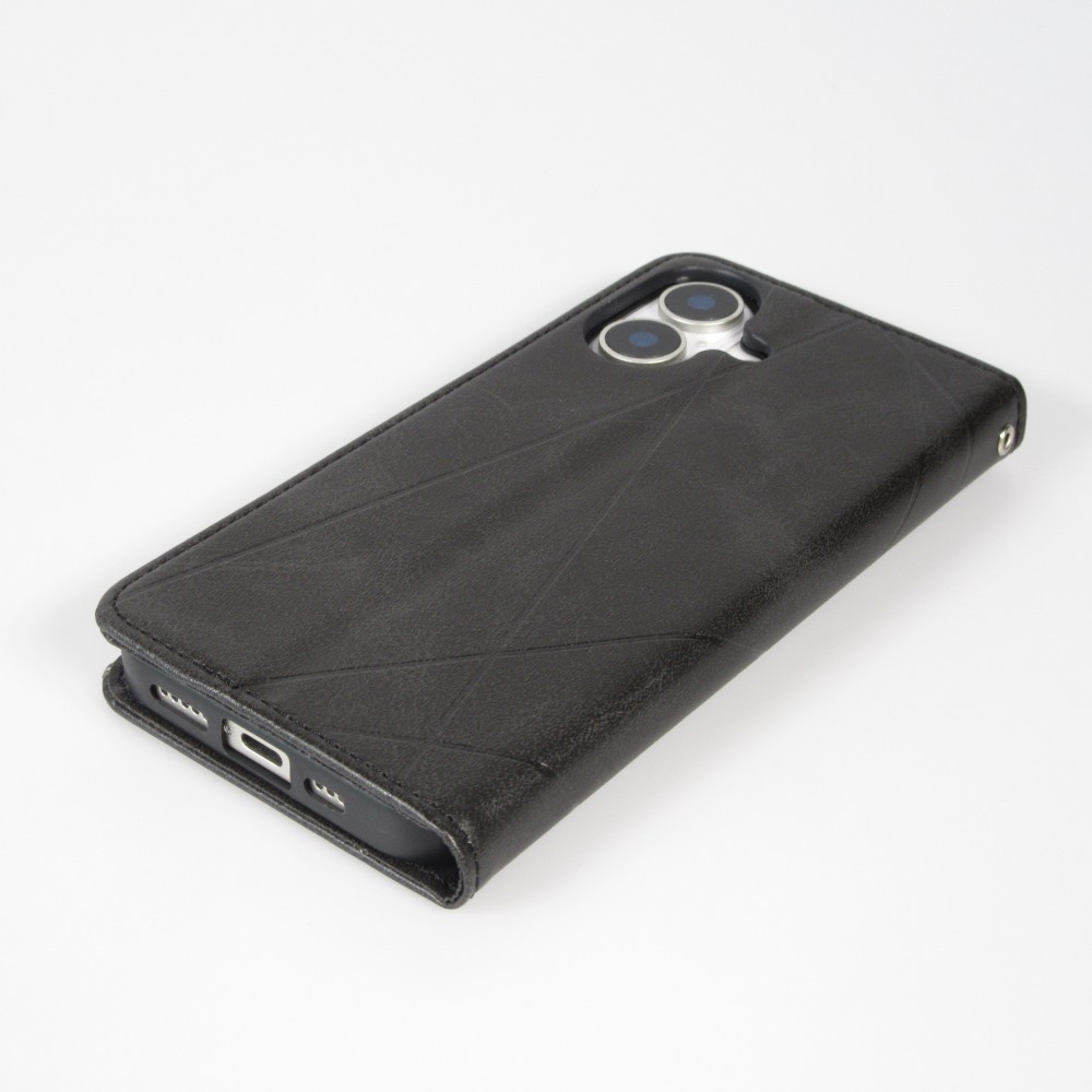 Hülle iPhone 17 - Flip Geometrisch - Schwarz