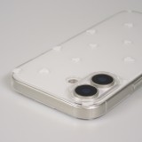 Coque iPhone 17 - Gel petit coeur transparent - Blanc