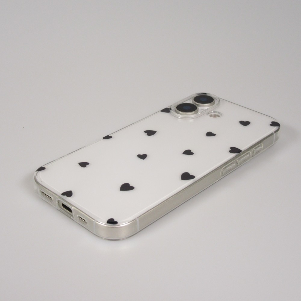 iPhone 17 Case Hülle - Gummi kleines Herz - Schwarz