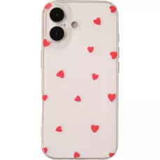 Coque iPhone 17 - Gel petit coeur transparent - Rouge