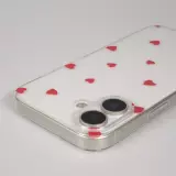 Coque iPhone 17 - Gel petit coeur transparent - Rouge