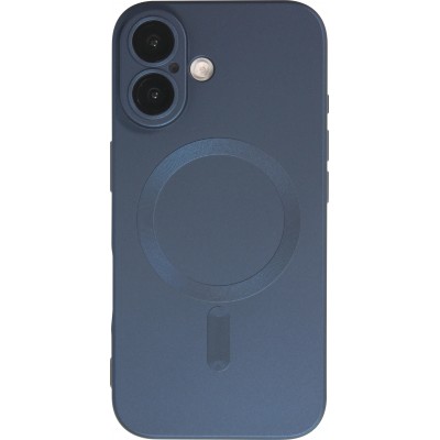 iPhone 17 Case Hülle - Gummi weich mit Kameraschutzglas MagSafe - Dunkelblau