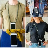 Coque iPhone 17 - Gel transparent avec lacet - Blanc tacheté