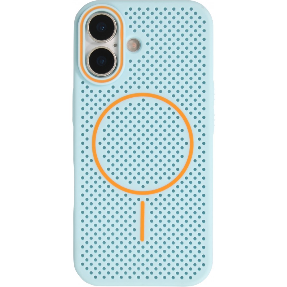 Coque iPhone 17 - Grille Full Color Look compatible avec MagSafe résistant en plastique - Bleu