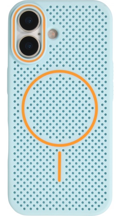Coque iPhone 17 - Grille Full Color Look compatible avec MagSafe résistant en plastique - Bleu