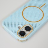Coque iPhone 17 - Grille Full Color Look compatible avec MagSafe résistant en plastique - Bleu