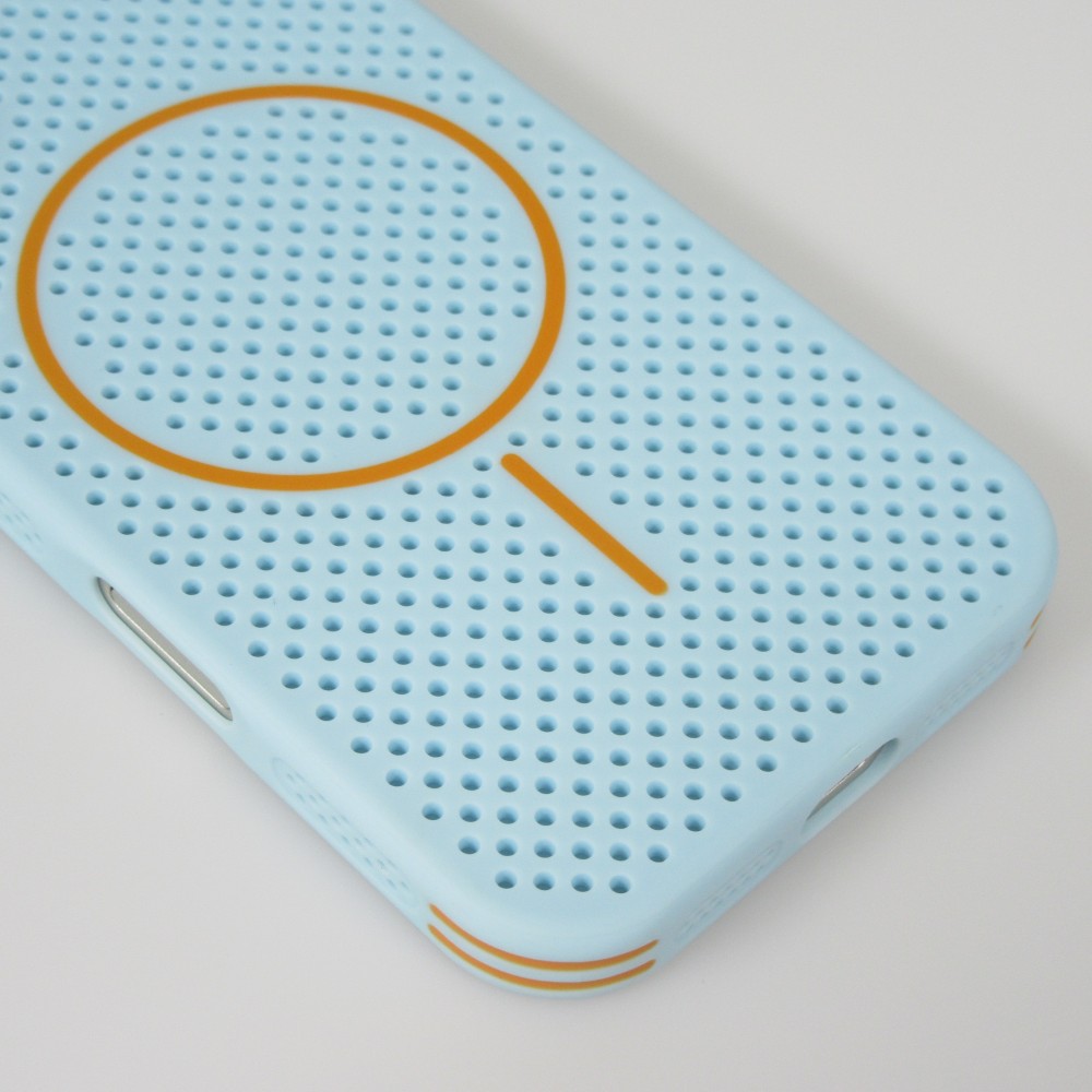 Coque iPhone 17 - Grille Full Color Look compatible avec MagSafe résistant en plastique - Bleu