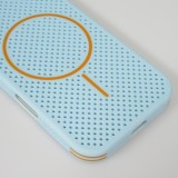 Coque iPhone 17 - Grille Full Color Look compatible avec MagSafe résistant en plastique - Bleu