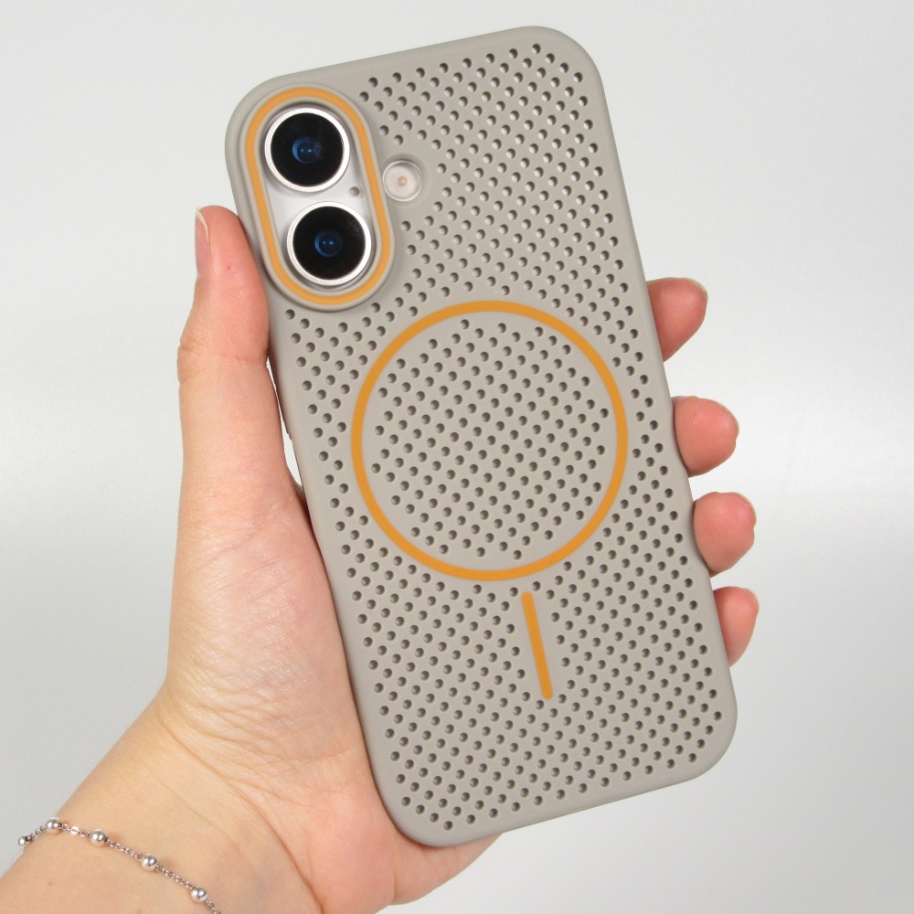 iPhone 17 Case Hülle - MagSafe-kompatibles, robustes Kunststoff-Gitter - Grau